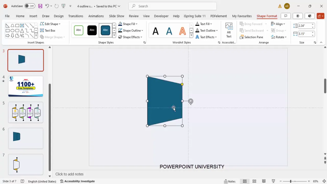 Trapezoid shape rotated and adjusted with rounded rectangle