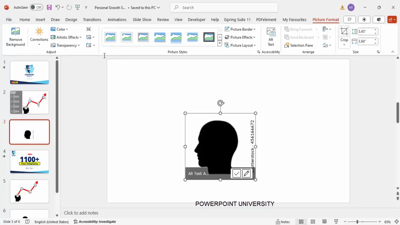 Inserting and cropping head silhouette image