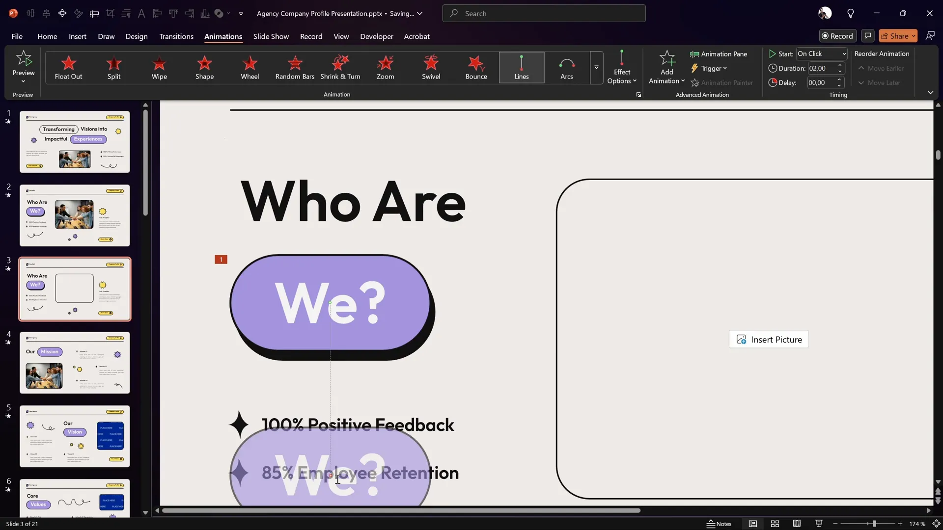 Applying motion path line animation to button for press effect