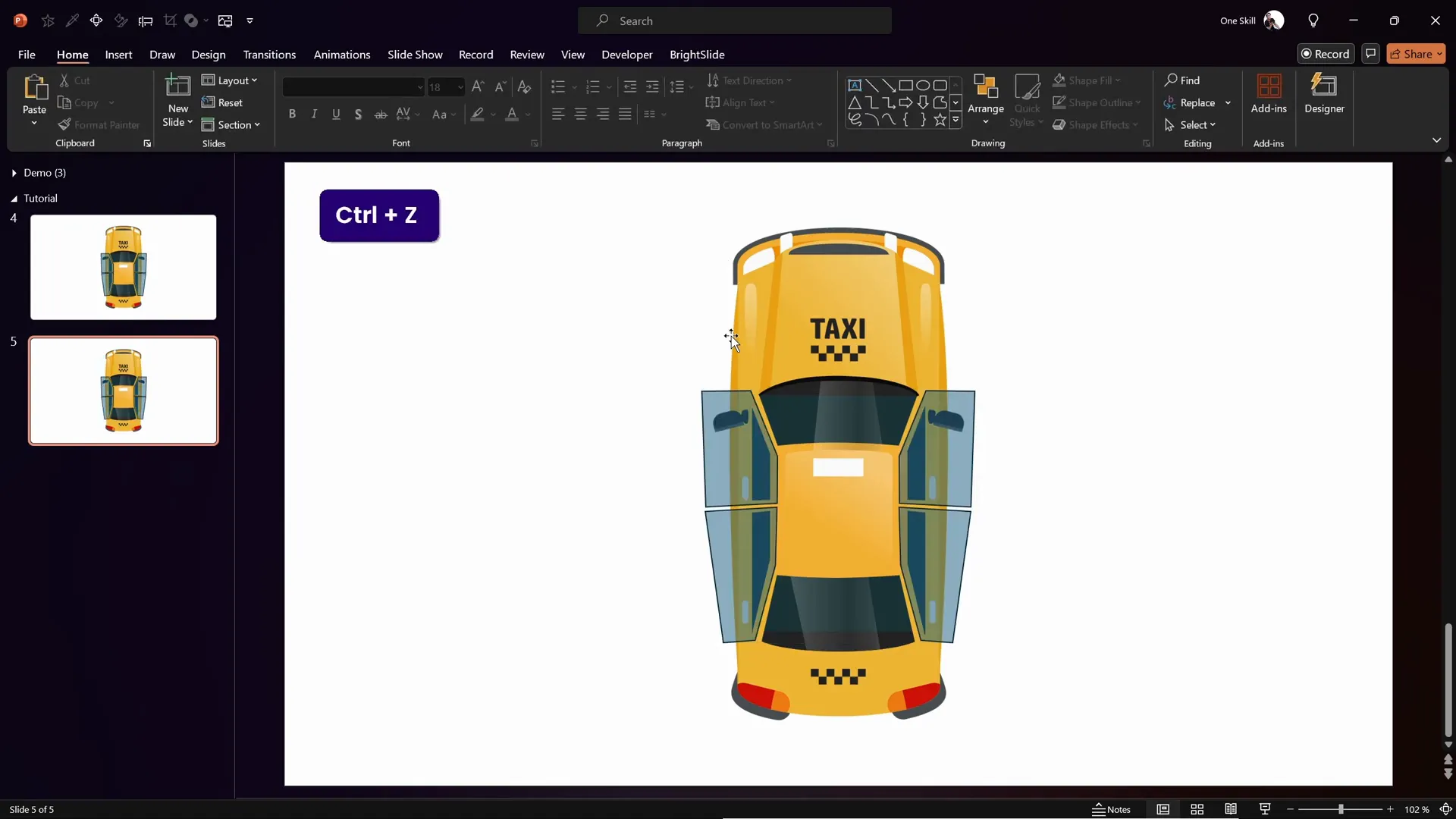 Merged door shapes and subtracted from taxi illustration