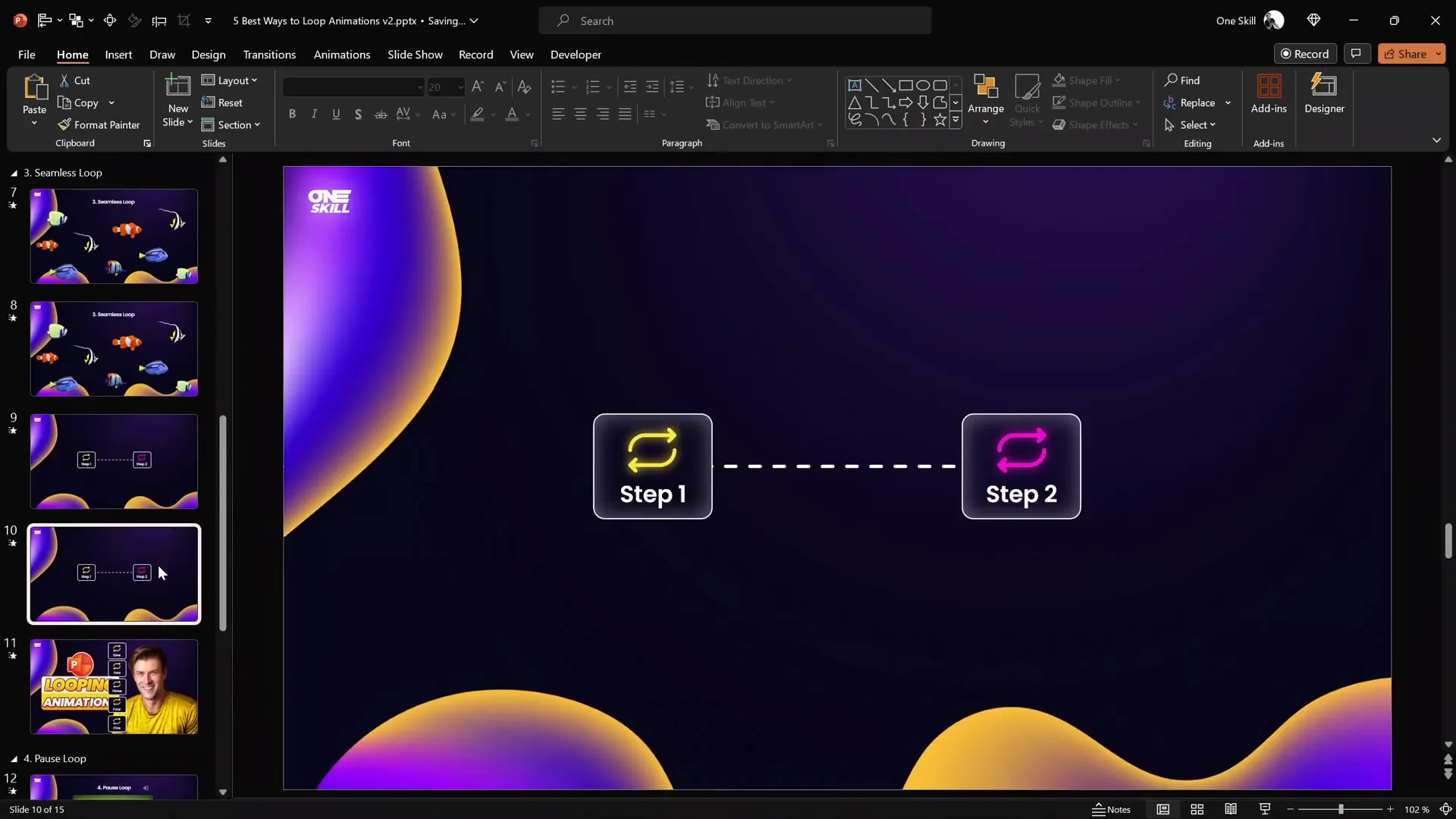 Creating and aligning dotted lines for seamless animation