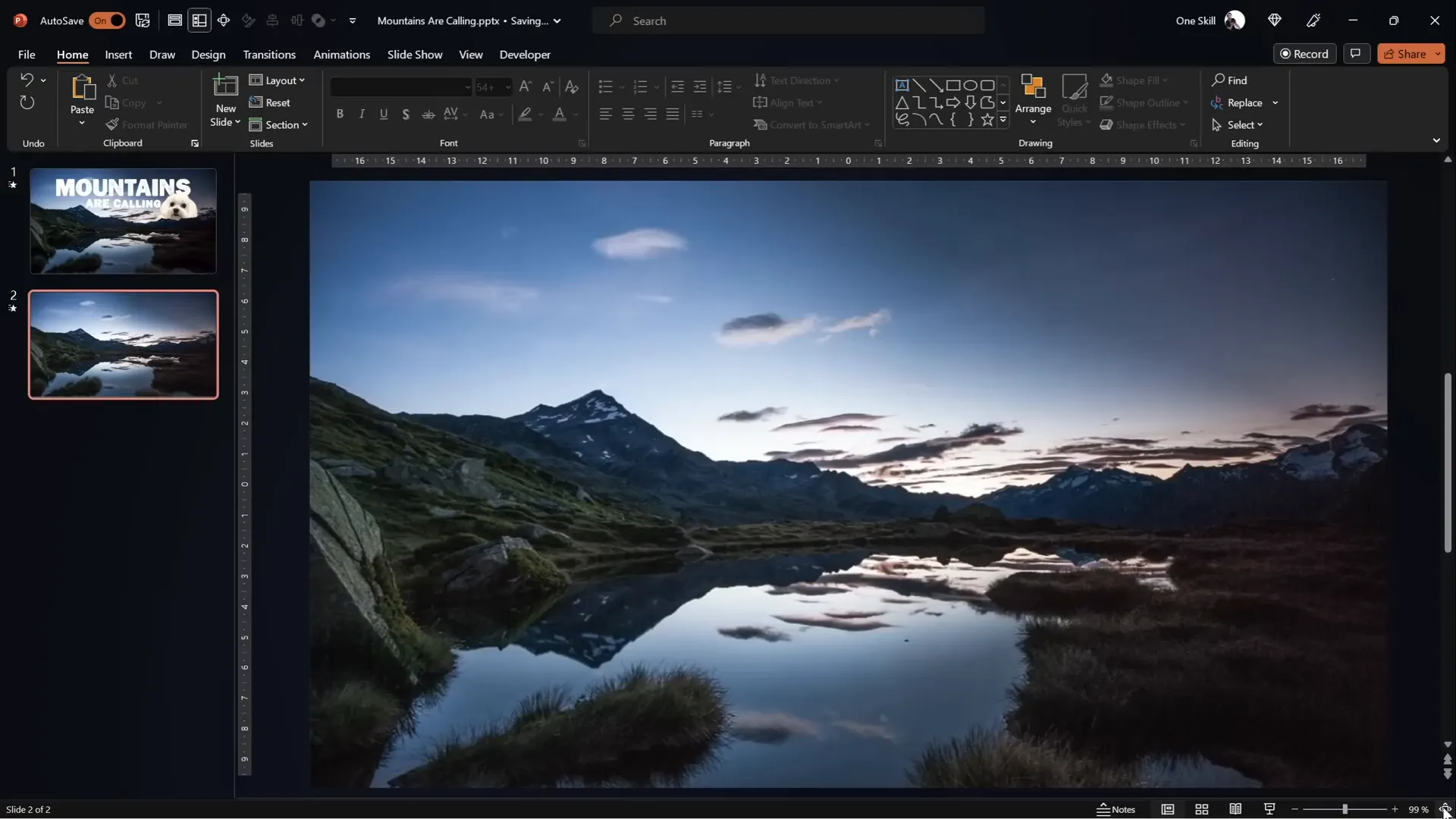 Video resized and cropped to fill PowerPoint slide