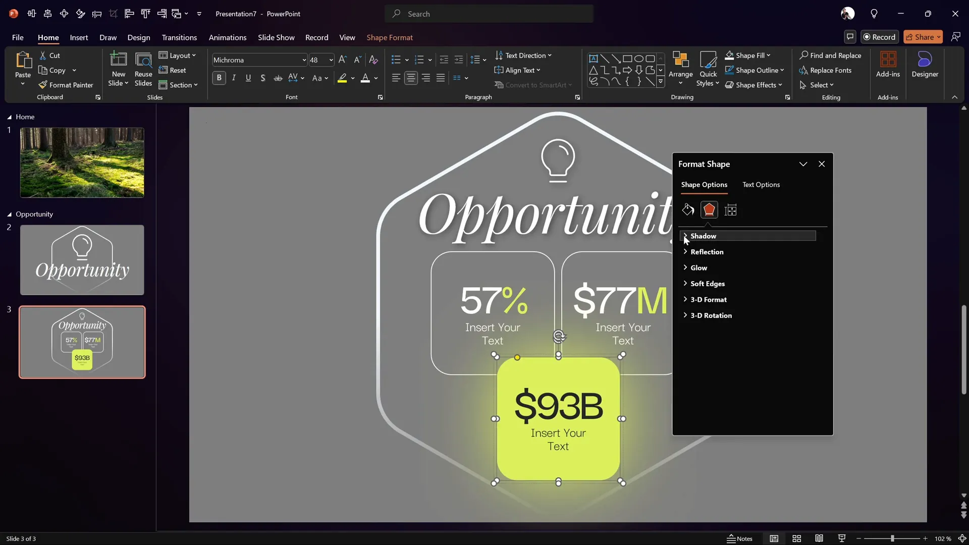 Creating glowing rounded rectangles in PowerPoint