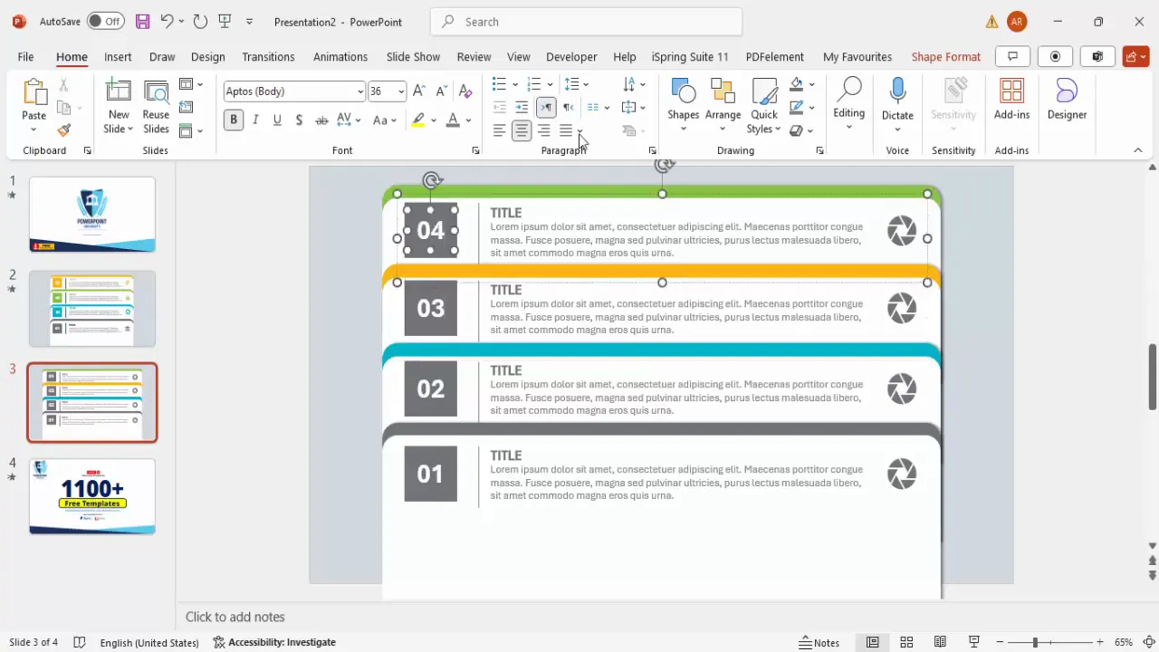 Arranging grouped tabs with proper alignment