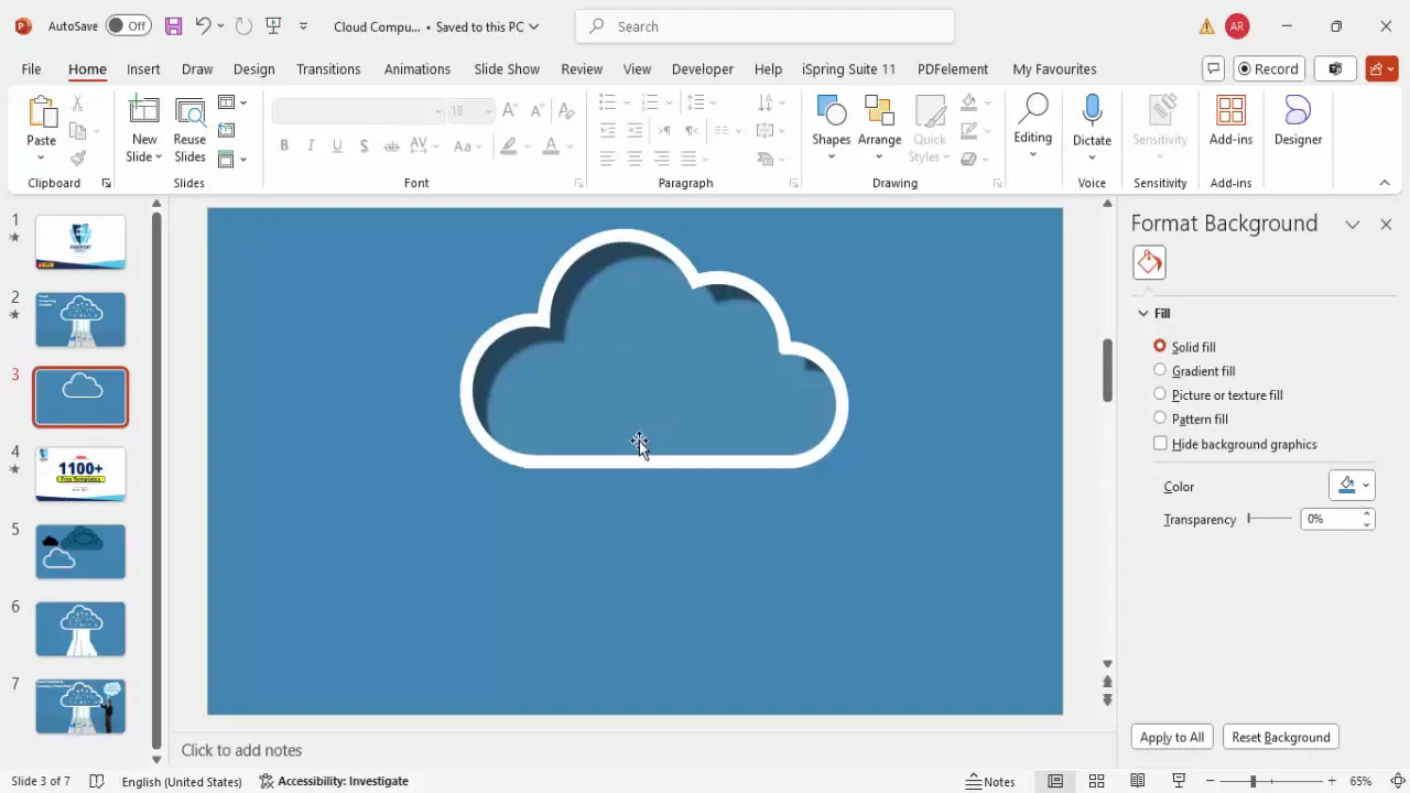 Styled cloud shape with light blue fill, white outline, and shadow effect