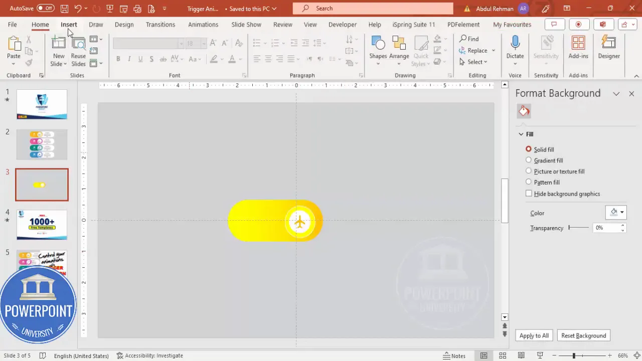 Inserted airplane icon with orange color