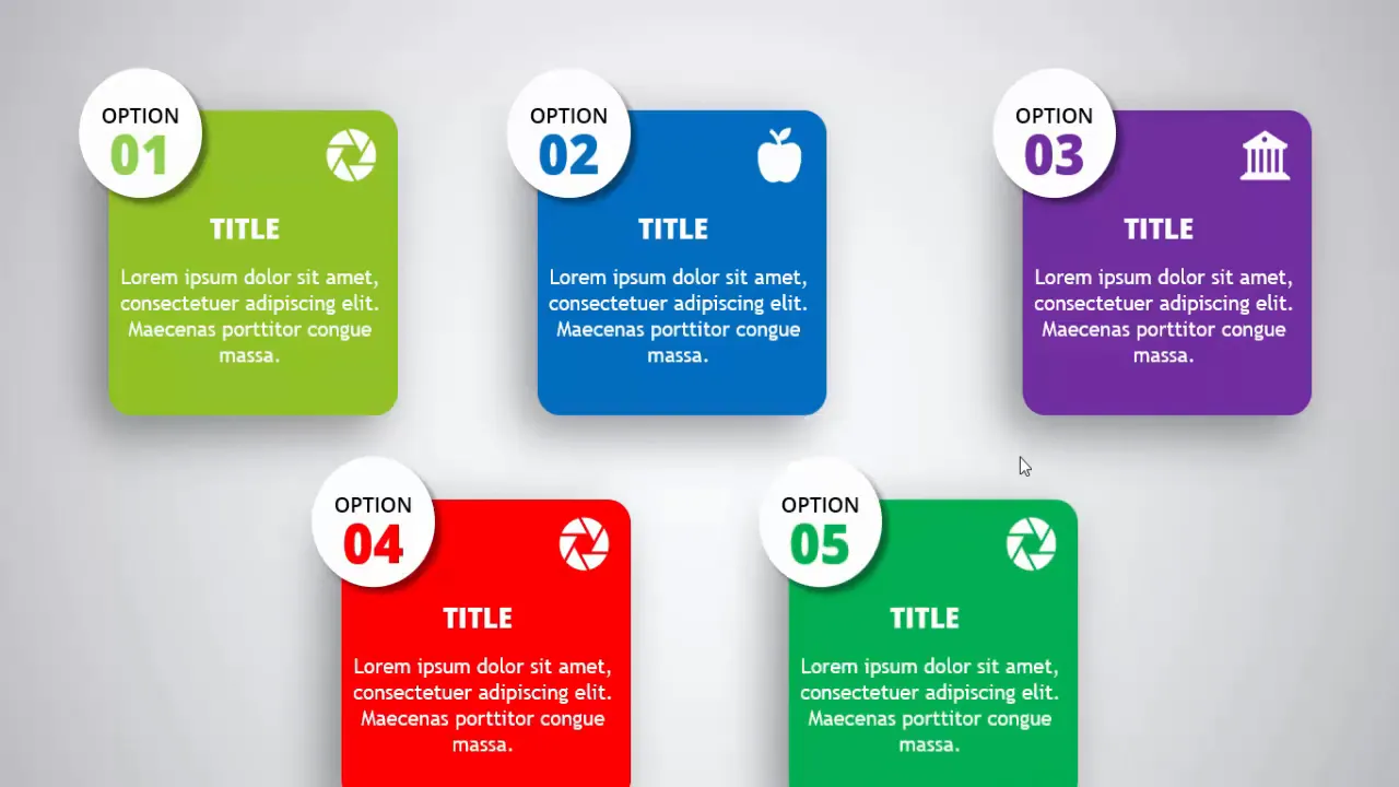 Comparison of old text-heavy slide vs. new creative slide design
