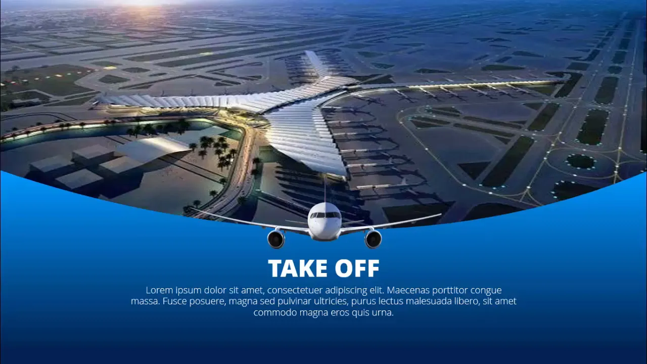 Airplane PNG image inserted in PowerPoint slide