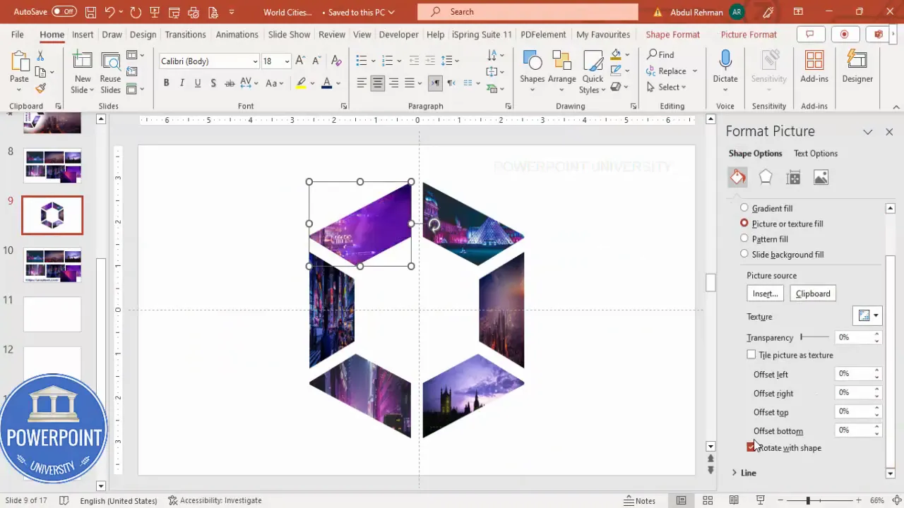 Applying images as fill to hexagon segments