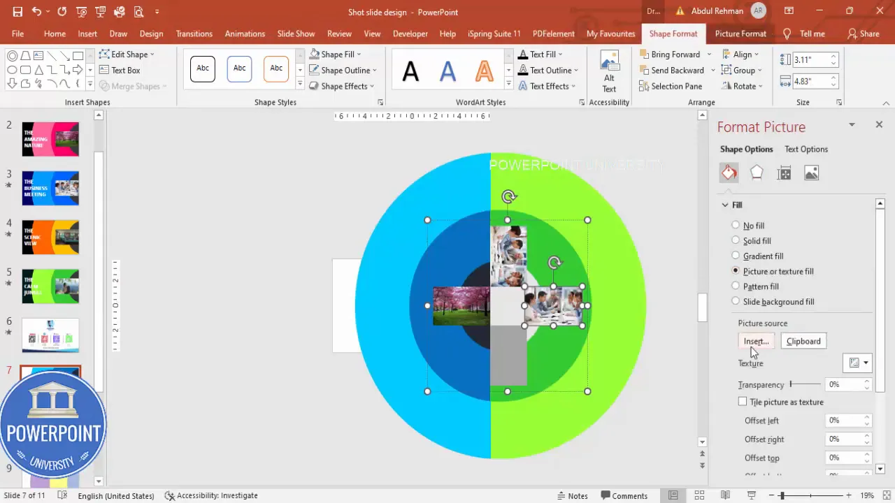 Sample landscape inserted into a placeholder to show middle-focused composition