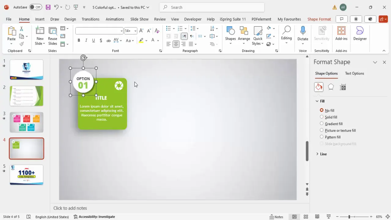 Grouping shapes and text boxes for organization