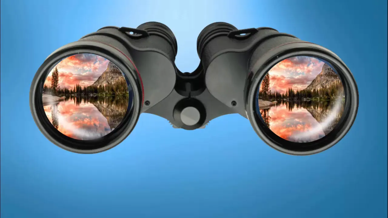Binocular slide preview with blue gradient background
