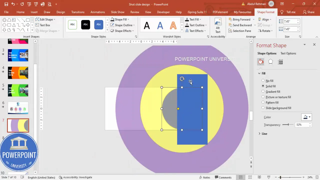 Subtract a rectangle from the small circle to create a peeled edge effect