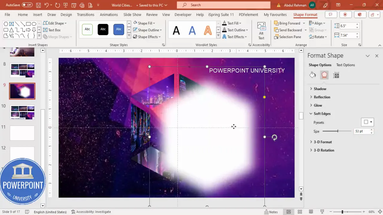 Use soft edges to add visual separation between the ring and background