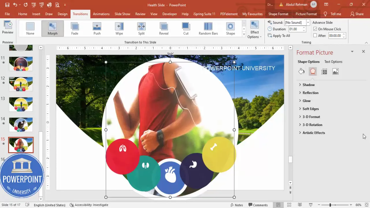Adjust image offset to center important content inside oval for each slide