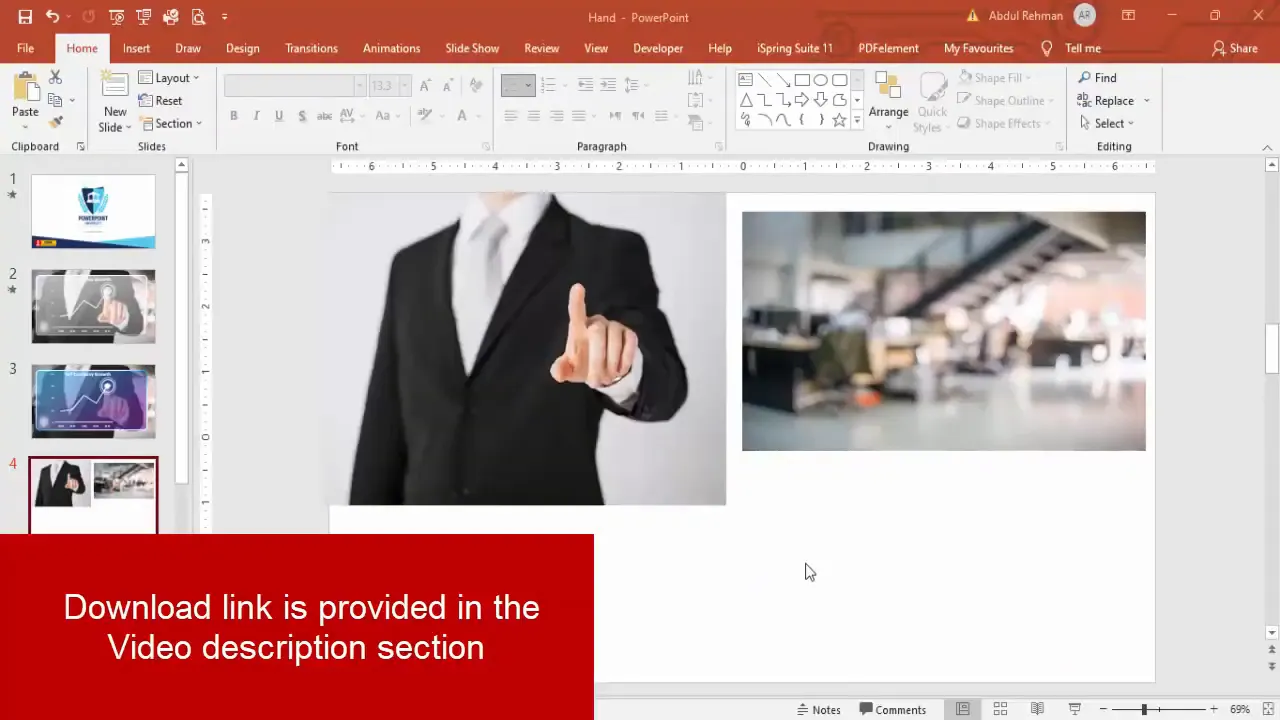 Two images ready: background and person pointing