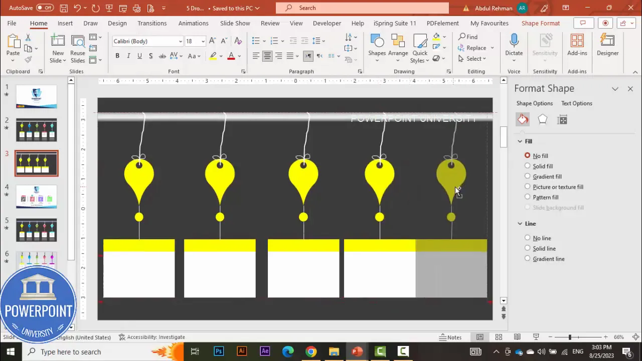 Group each option separately for consistent movement and animation