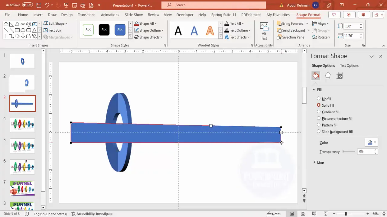 Editing points to create trapezoidal platform