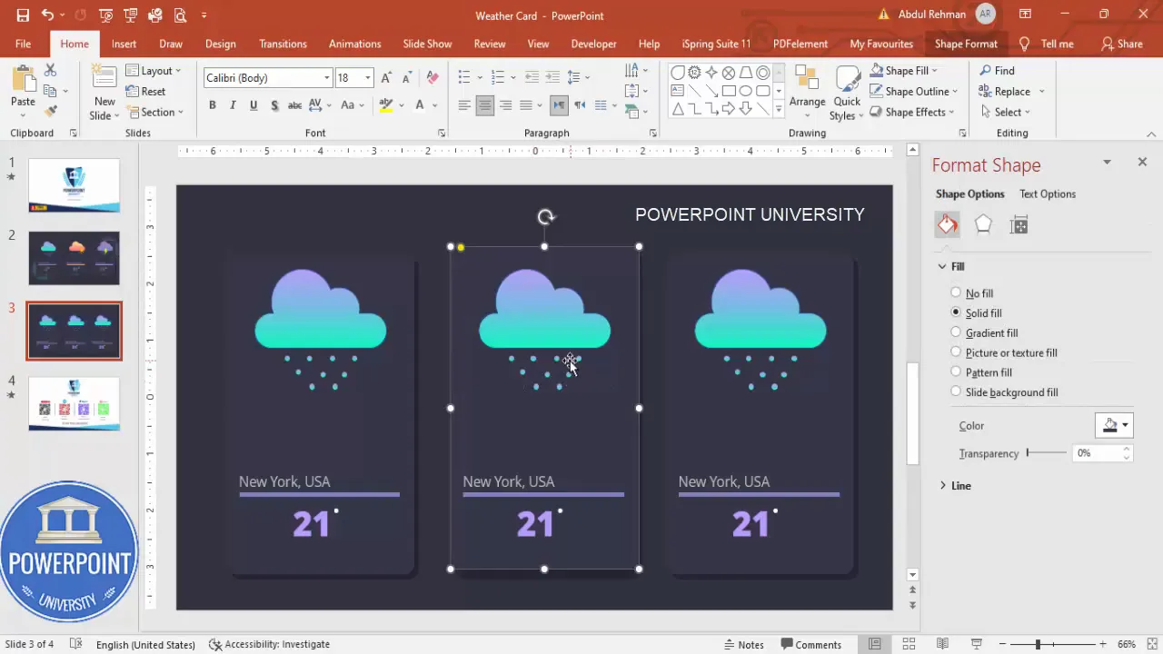 Group the shapes and use duplicate and alignment tools to create multiple cards with consistent spacing