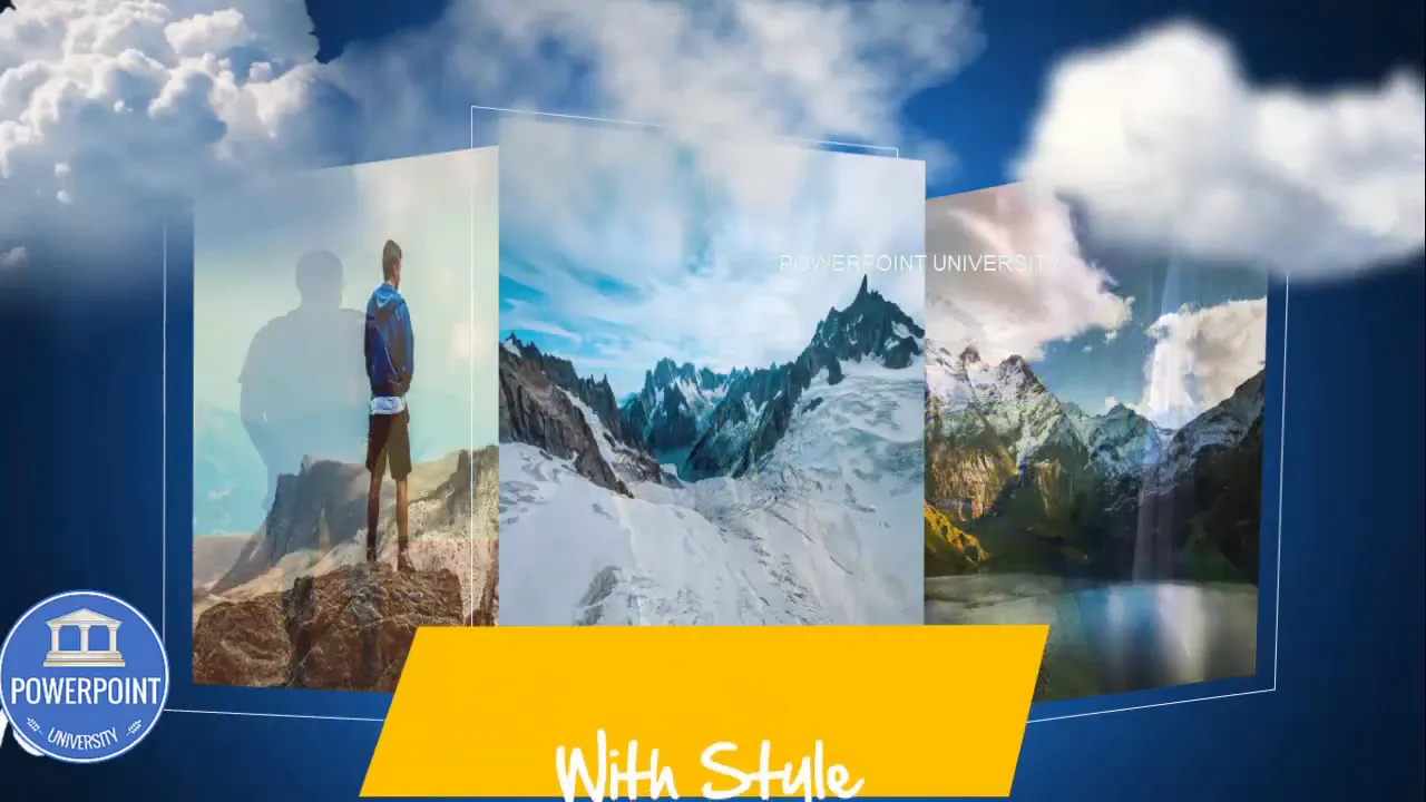 Final animation from slide one to slide two showing morph effect with images moving