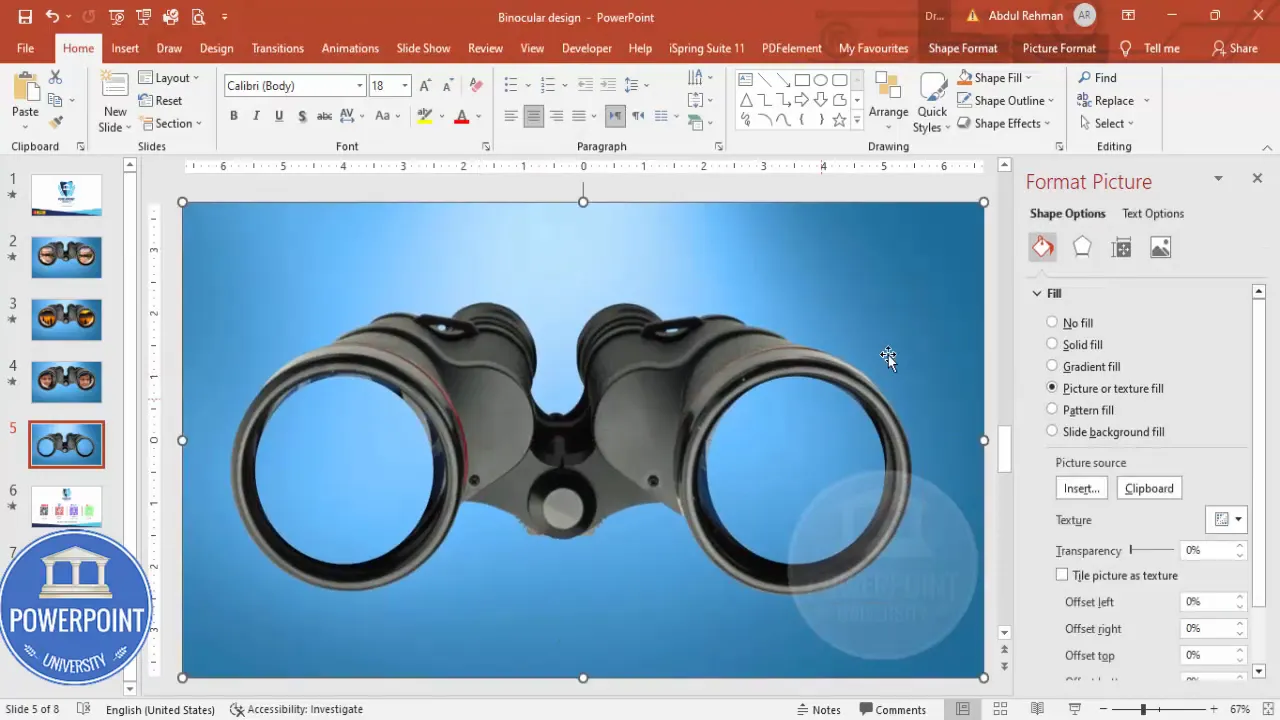 Using Merge Shapes Combine to cut holes in the binocular graphic