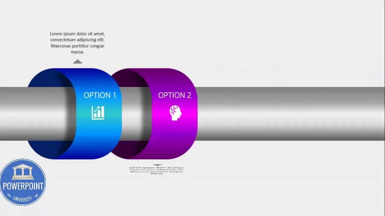 Preview of sequential animation: first ring reveals then description stretches into place