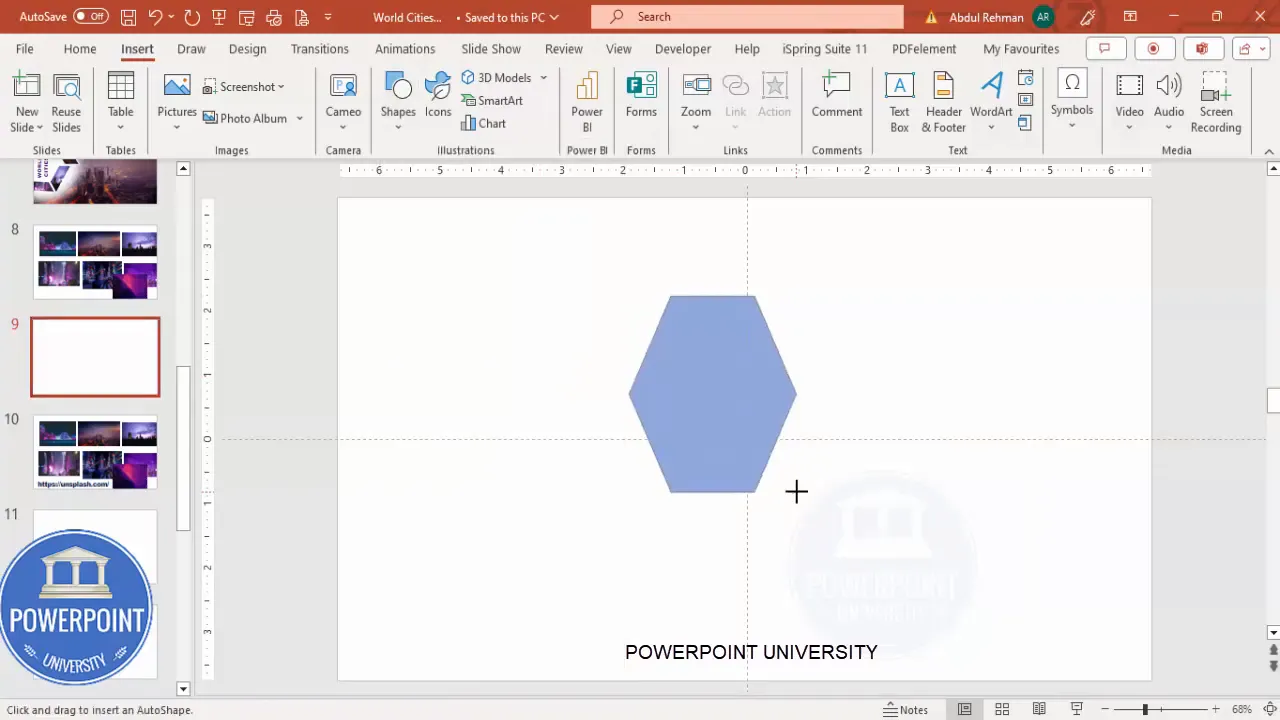 Drawing a perfect hexagon shape and centering it