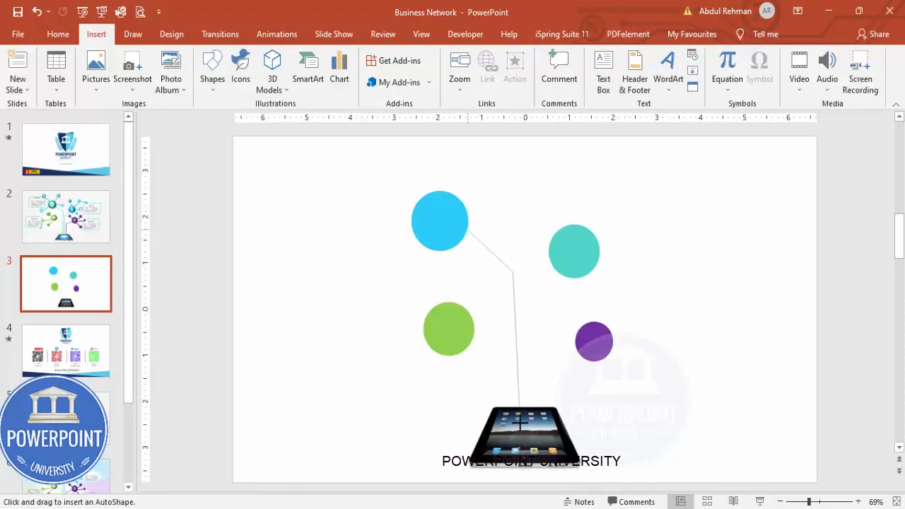Freeform line being drawn from sphere to iPad to create connector