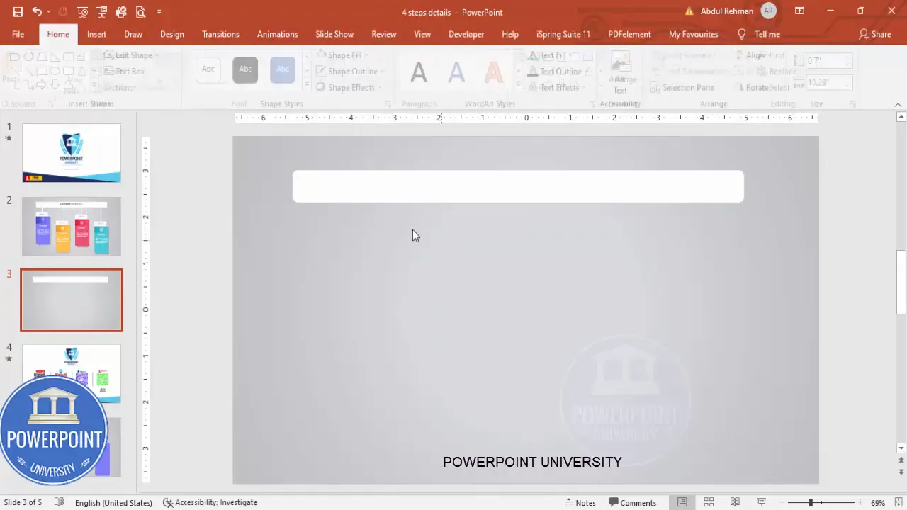 Inserting a rounded corner rectangle and setting no outline with white fill