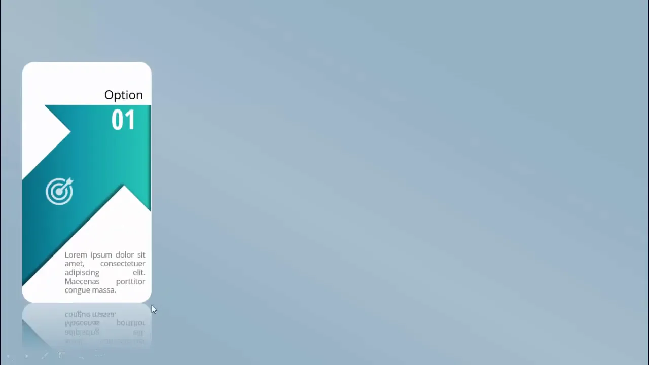 Slide demo: first option appears on click with rectangle and arrow