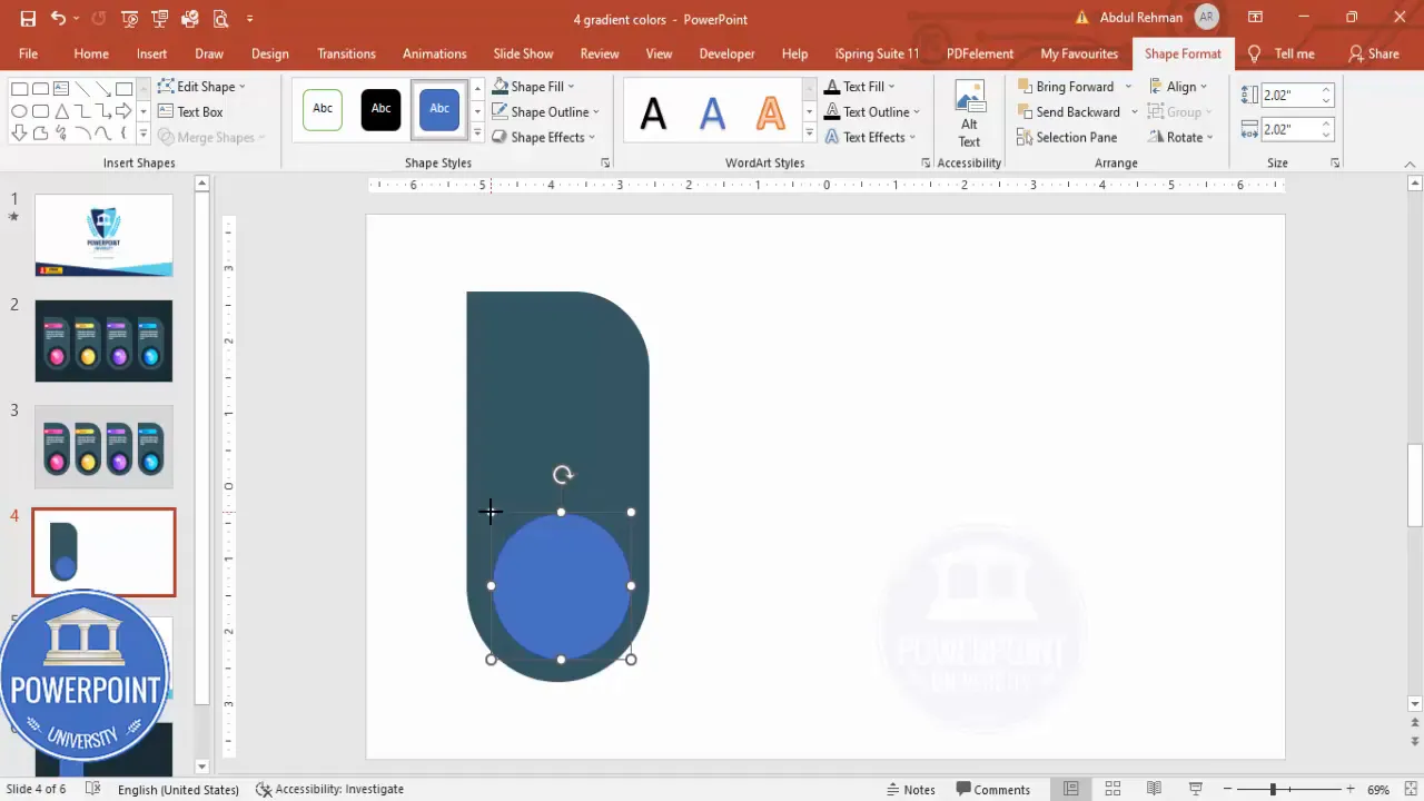 Insert outer oval, hold Shift to make perfect circle, set no outline and fill with dark color