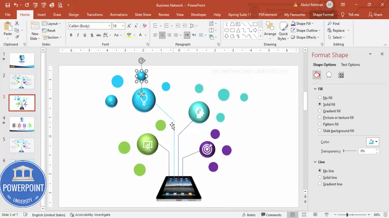 Example variation showing sphere color matching and grouped nodes for different sections