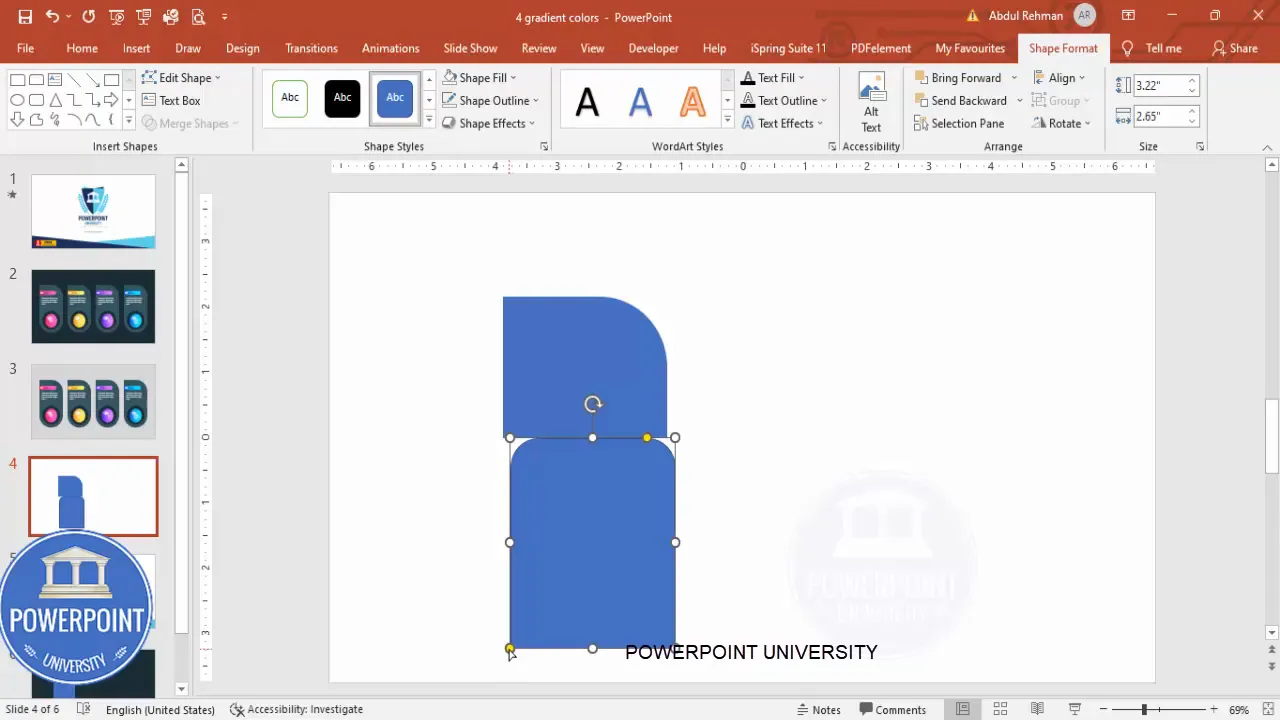 Insert second rounded rectangle and adjust orange points for asymmetry
