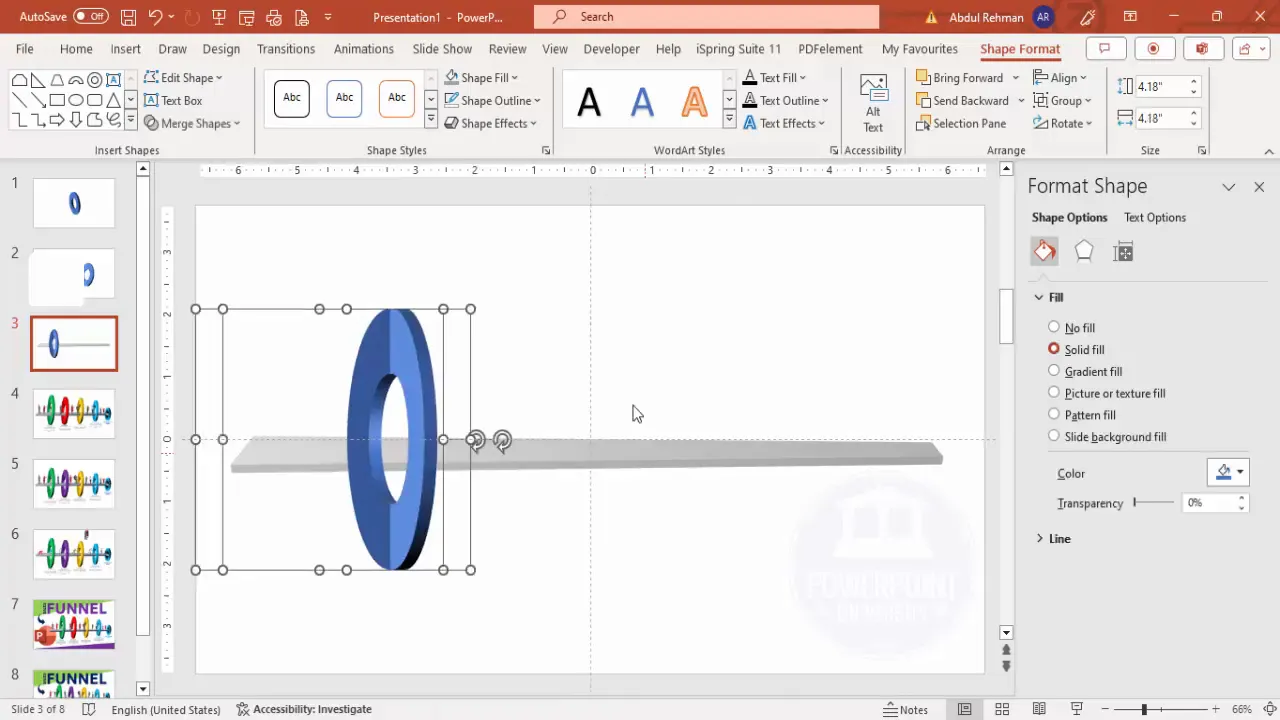 Aligning platform with funnel shape