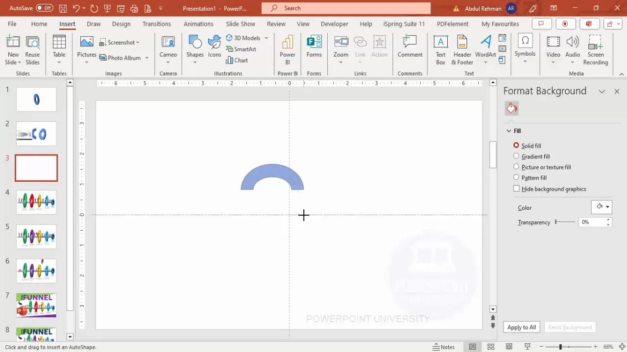 Creating semicircle shape for funnel