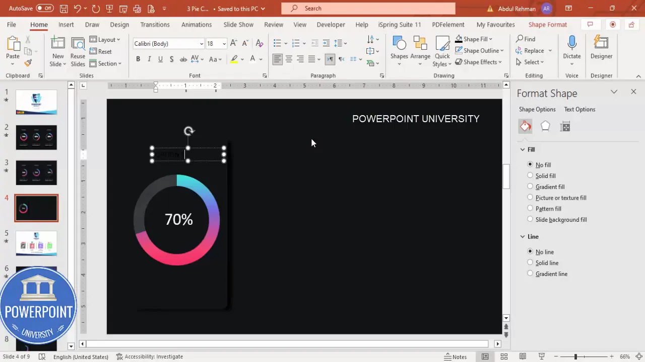 Insert text boxes for title and detail text, center align and use Open Sans