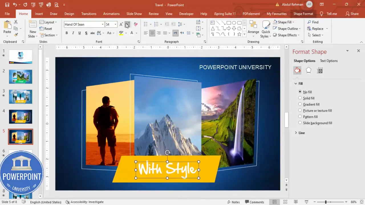 Side-by-side comparison: original first slide and modified second slide with different images
