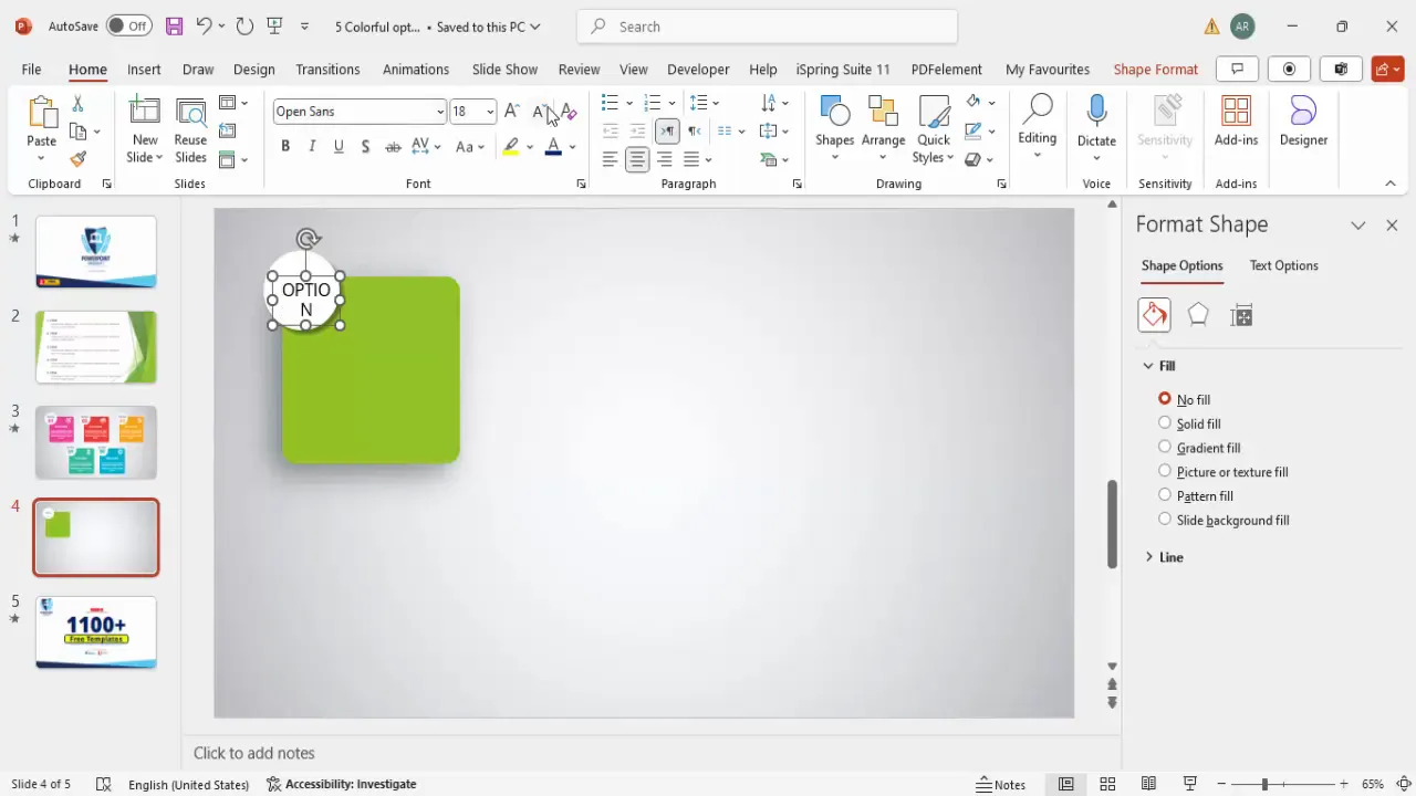 Adding option label and number with styling