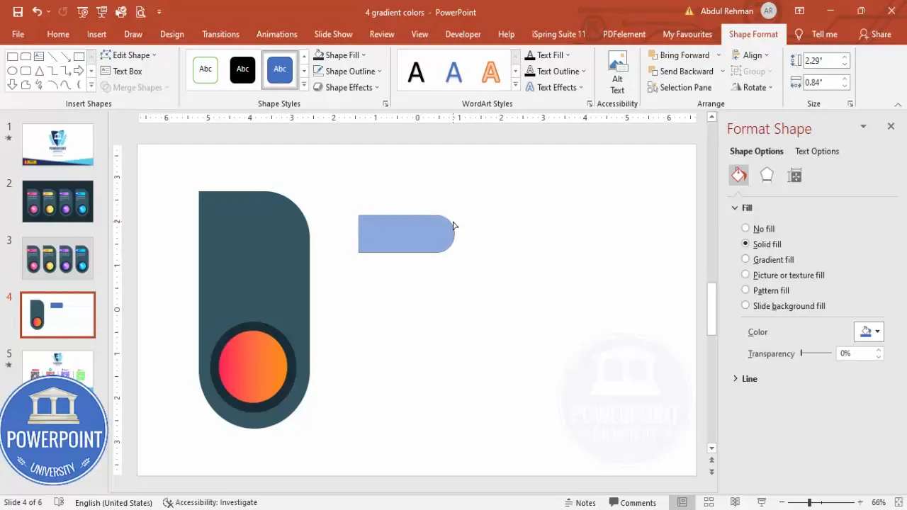 Insert top-corner rounded rectangle, rotate 90 degrees to create vertical accent bar