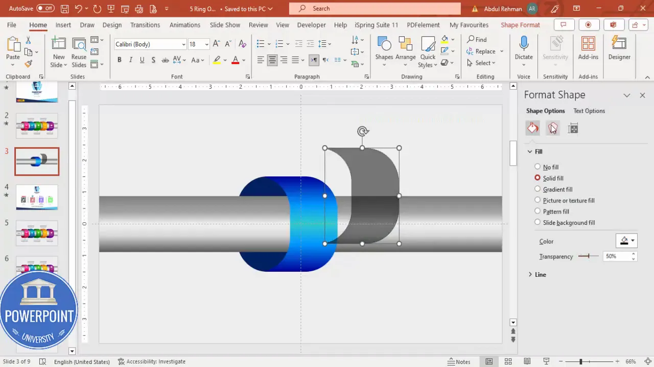 Create shadow by duplicating a segment, making it dark with high transparency, and softening edges