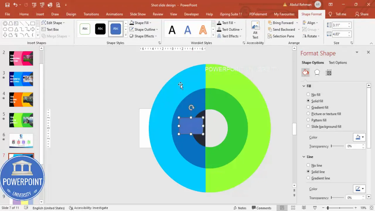 Image rectangles placed and grouped where photos will appear inside the ring
