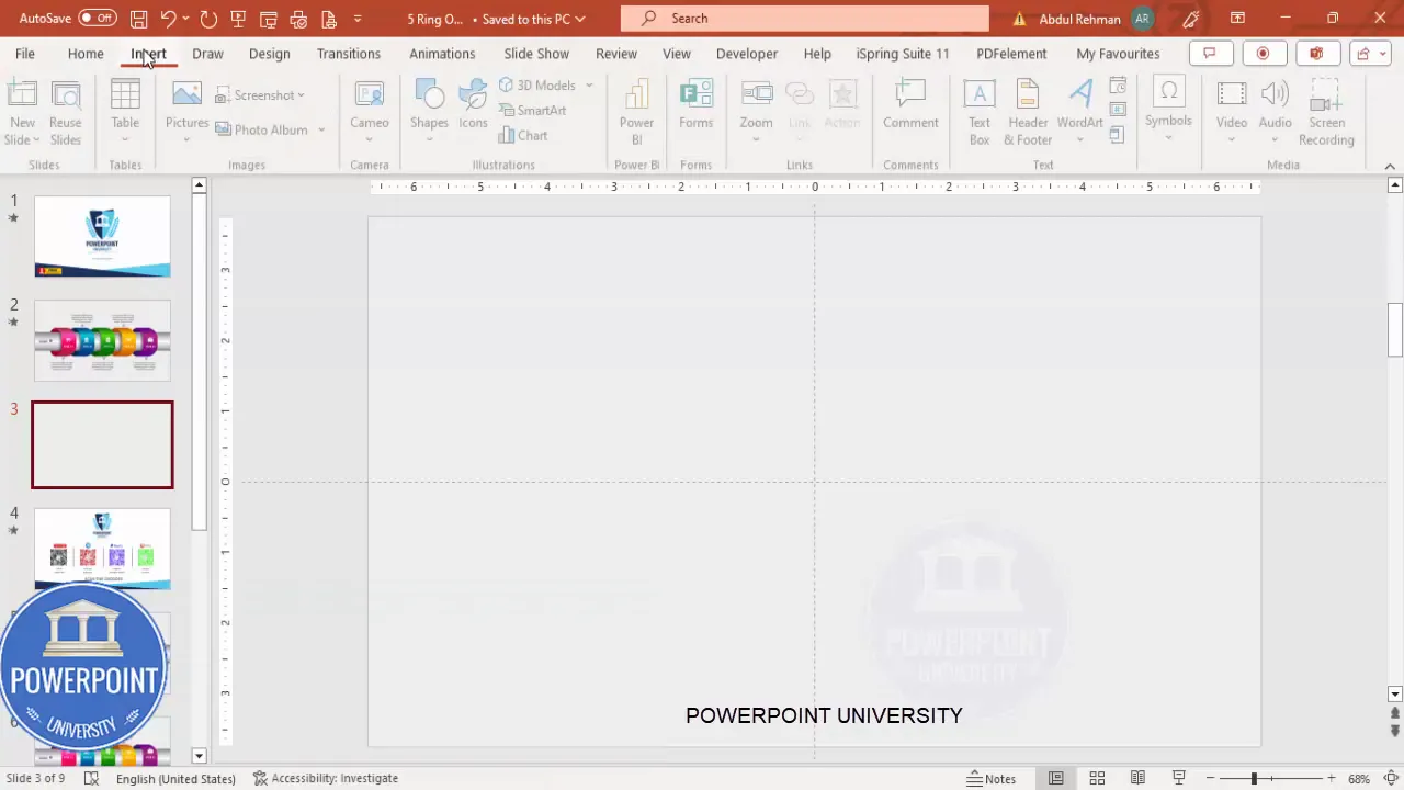 Set a light gray background and enable guides in PowerPoint View menu