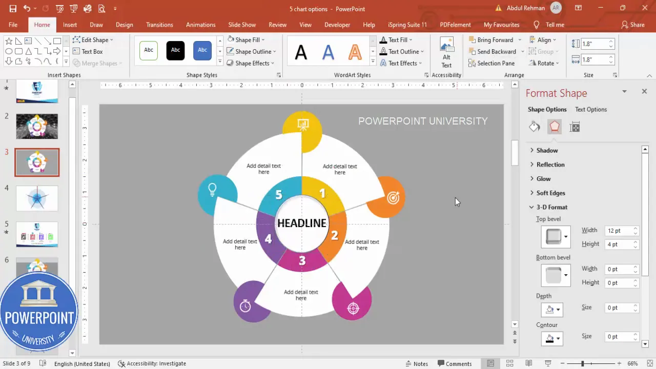 Final slide preview showing all elements in place and ready for animation