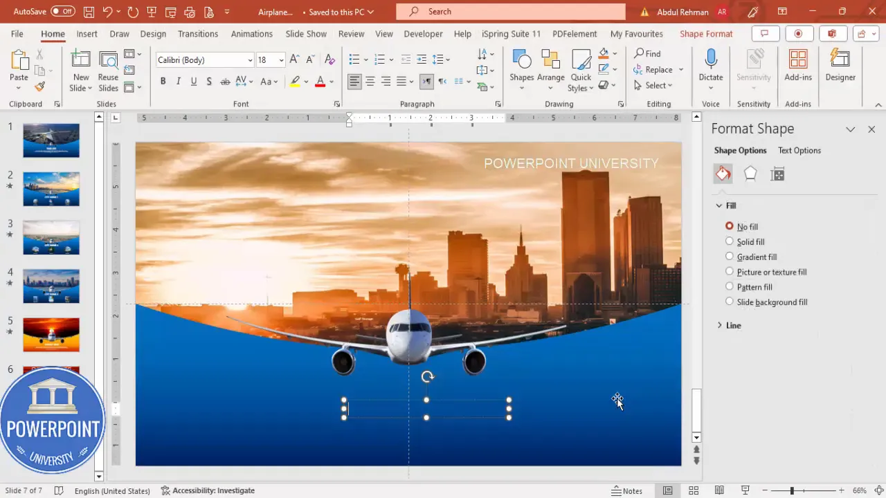 Inserting city view image into rectangle shape