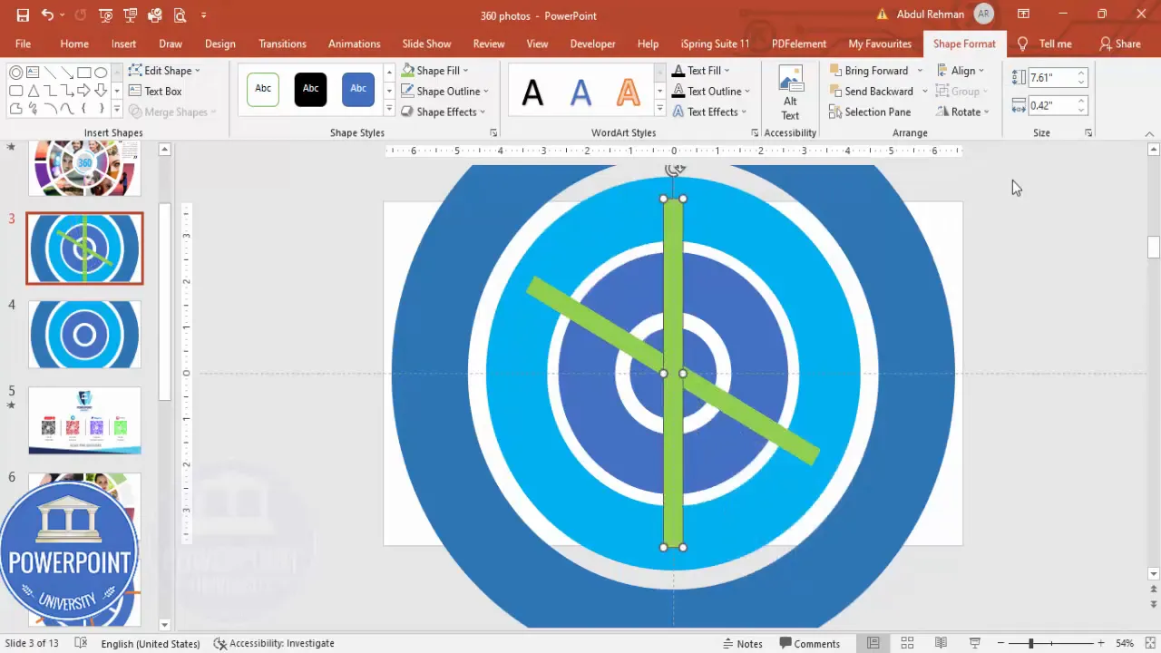 Create rectangles crossing the circle for fragment cuts