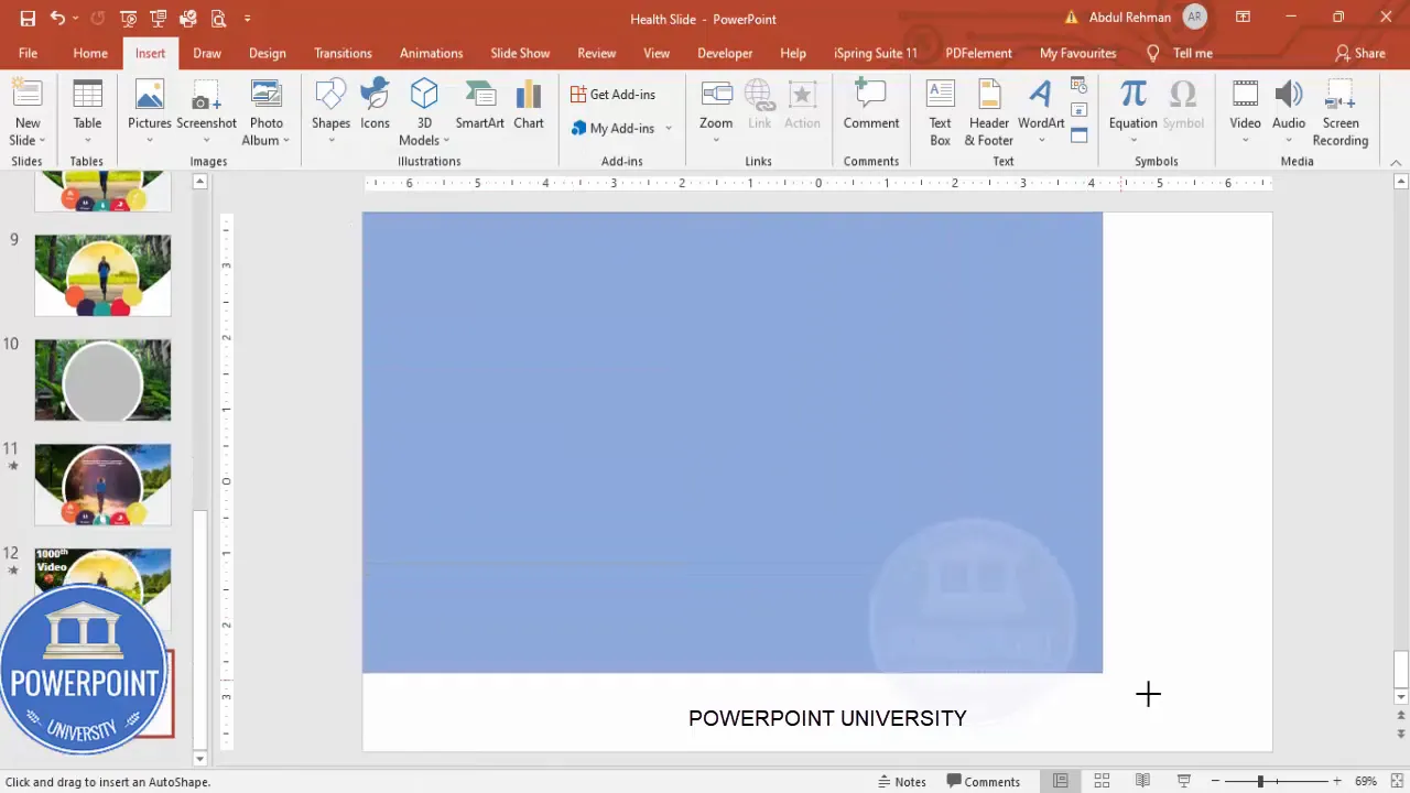 Insert rectangle full-slide background and apply picture fill