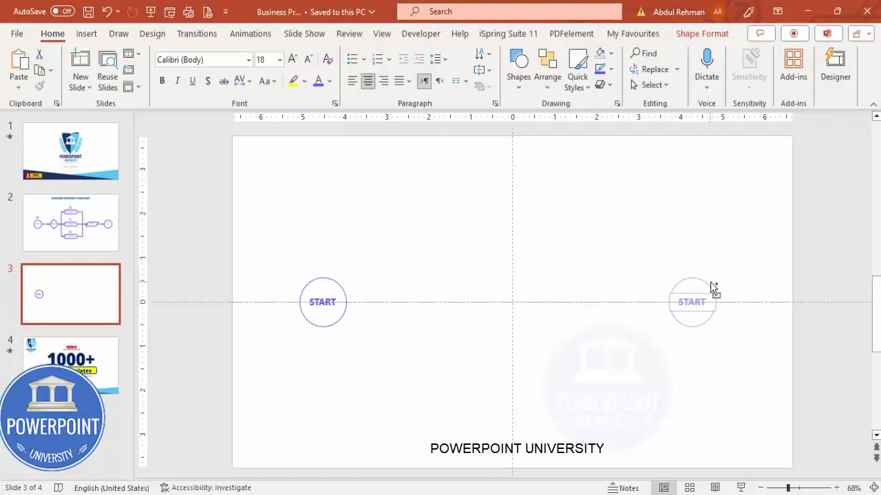 Creating and grouping start and end points in PowerPoint