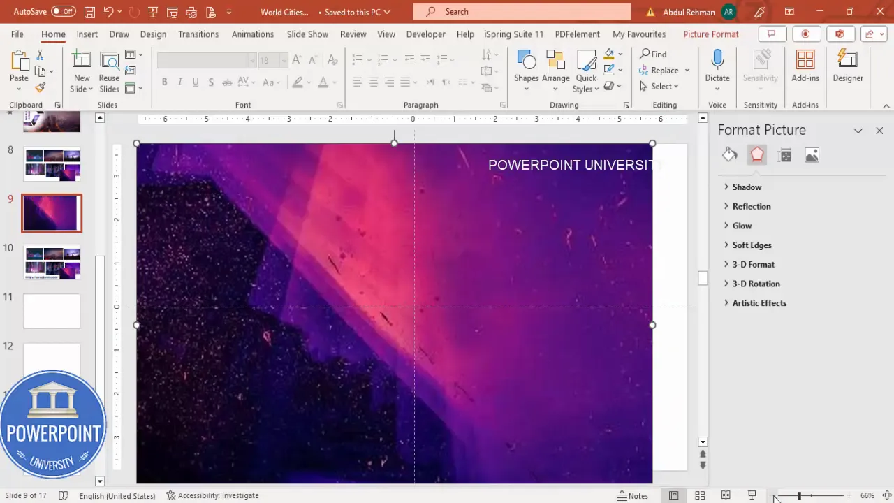 Example of an image overflowing the slide boundary and how to check slide area