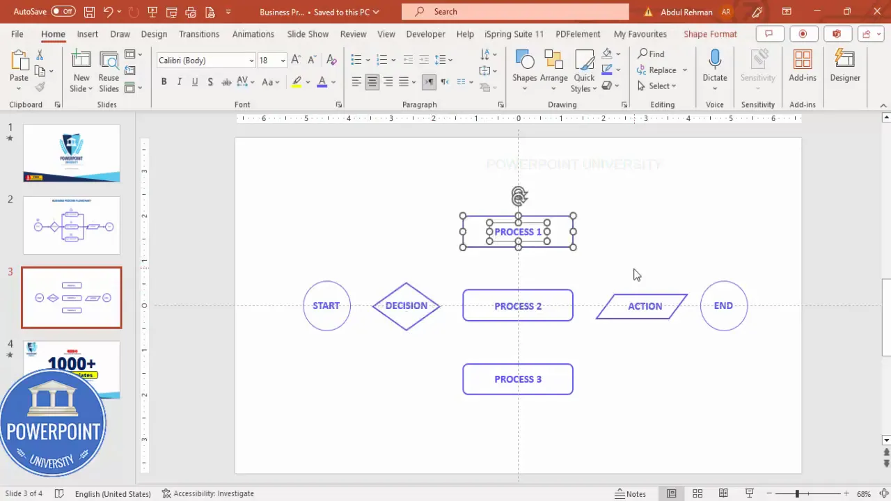 Grouping shapes in PowerPoint for easier editing