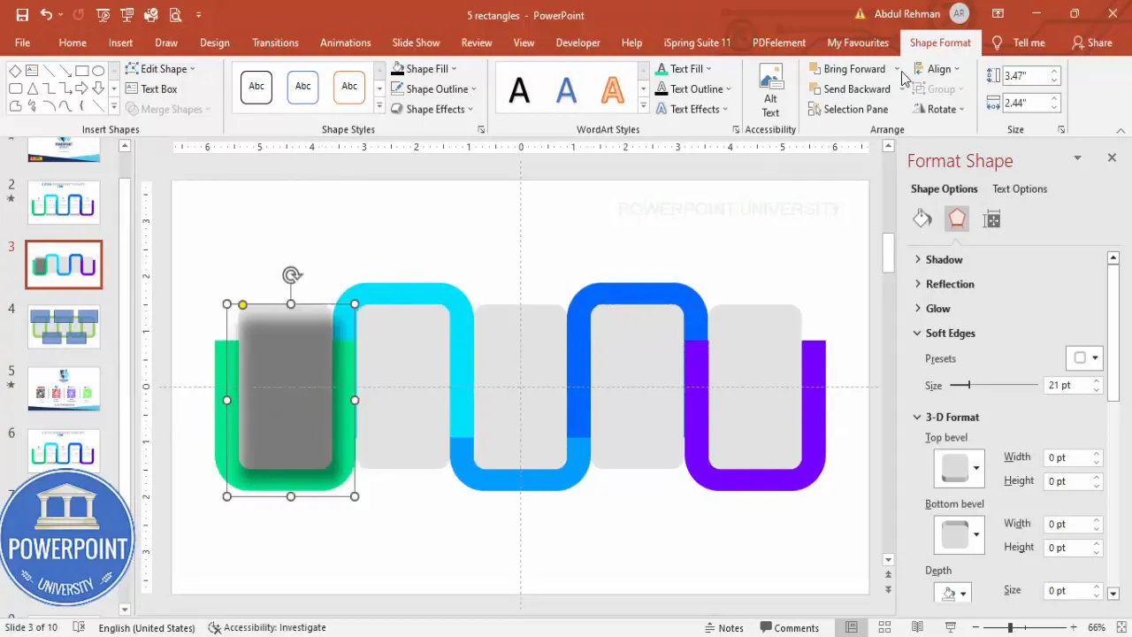 Sending shadow duplicates to the back and setting inner rectangles to white for final look